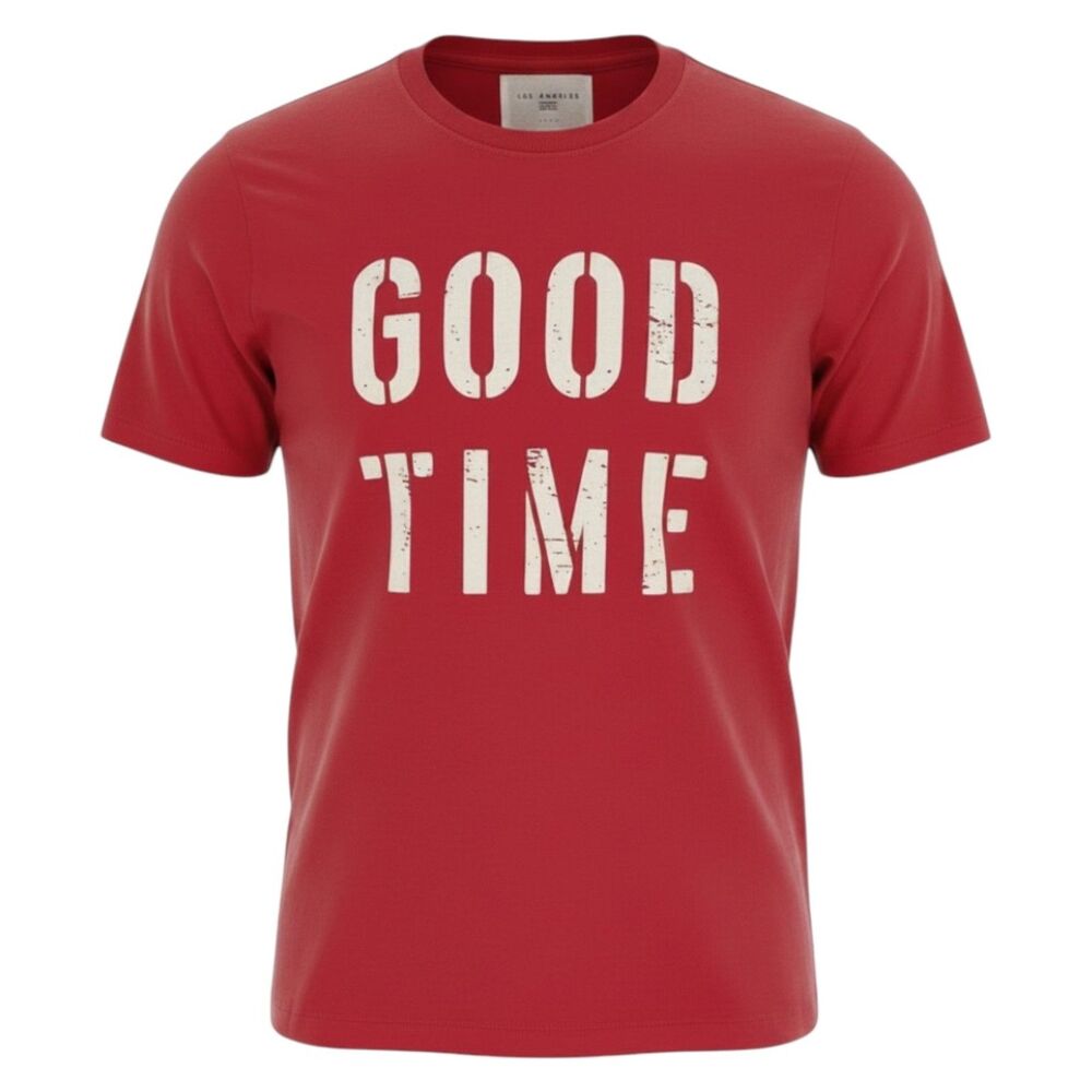 NWT Sol Angeles Men's Good Time Crew T-Shirt in National Red Size S